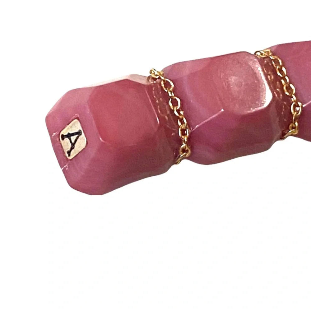 Alexandre de Paris 1980’s French Barrette in Pink & Gold, Lux Handmade Hair Clip